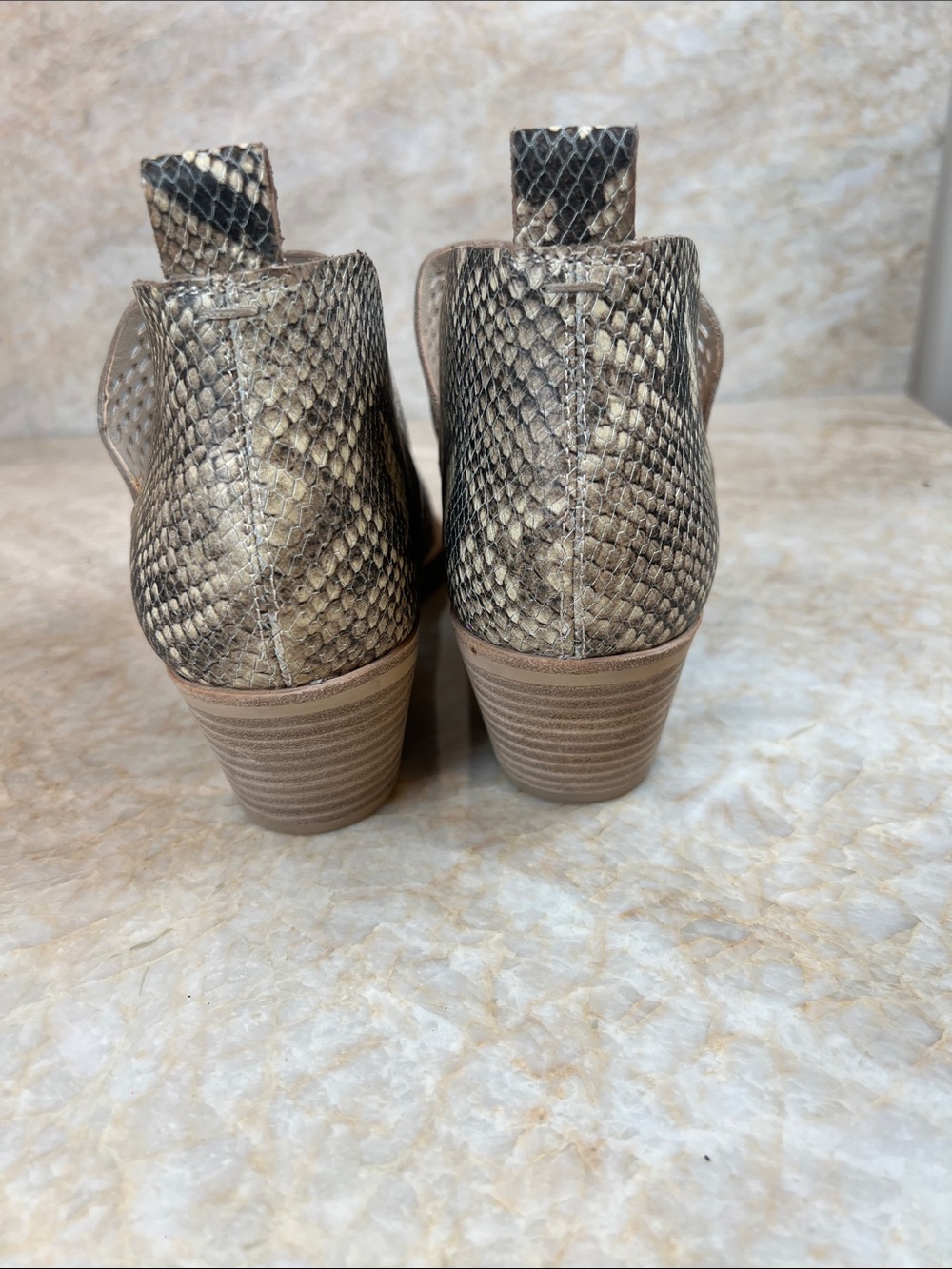 Dolce Vita Snake-Print Pointed Ankle Booties in Neutral Tones - Picture 4 of 9